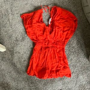 Zara orange bikini coverup